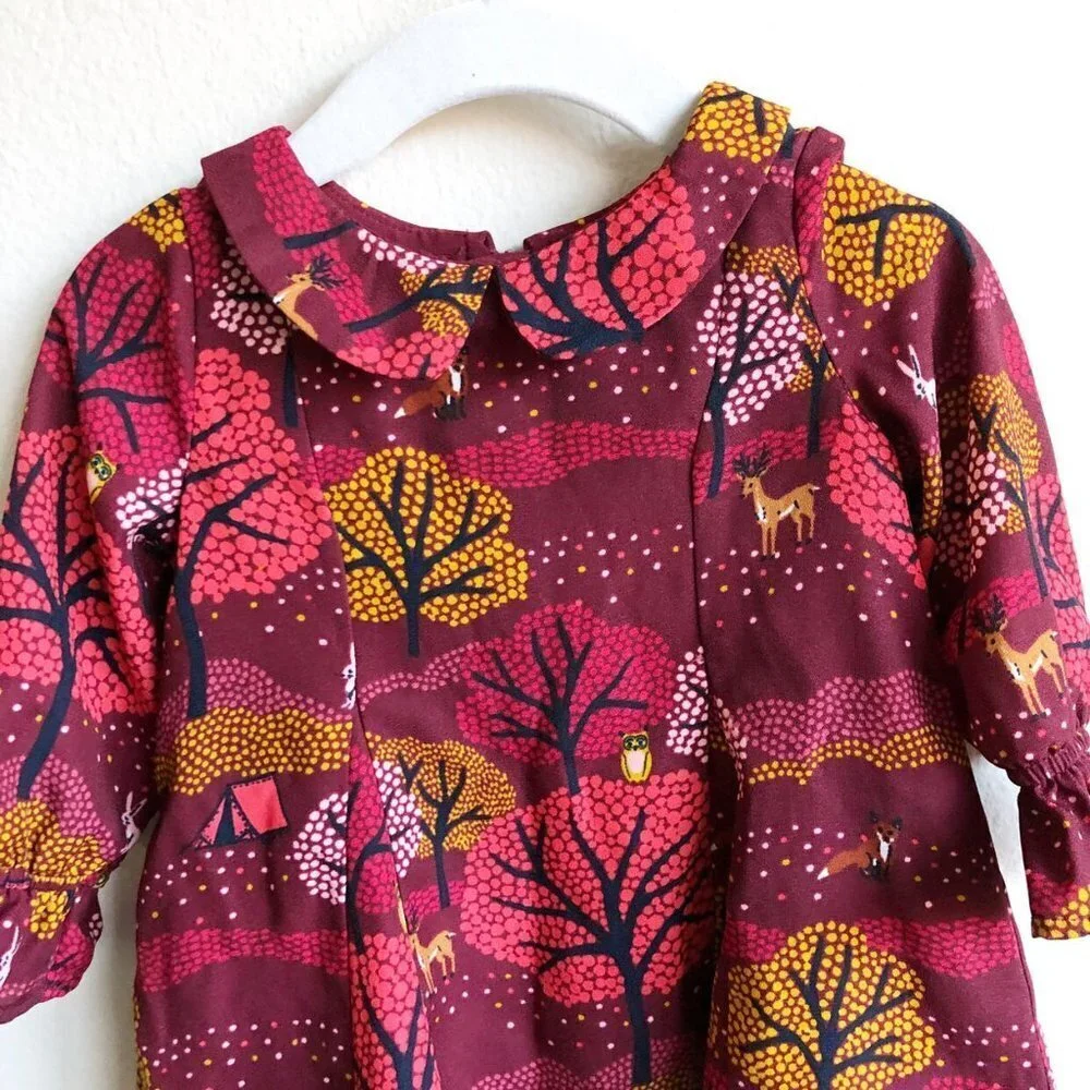 Genuine Kids Maroon Woodland Dress